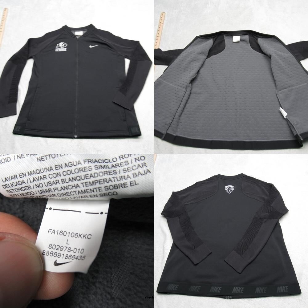 Colorado Buffaloes Tennis Jacket Nike Golf Women Large Black Full Zip Athletic